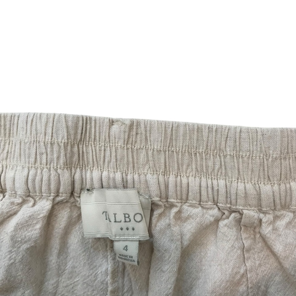 Talbots Linen Blend Chinos Pants Womens Size 4 Cream Tan Neutral Minimalist - Picture 3 of 4